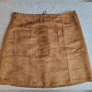 Suede brown skirt